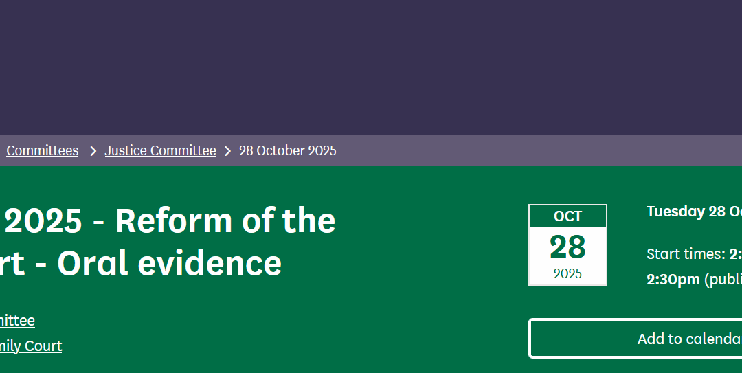 ‘Reform of the Family Court’ – evidence session for the House of Commons Justice Committee